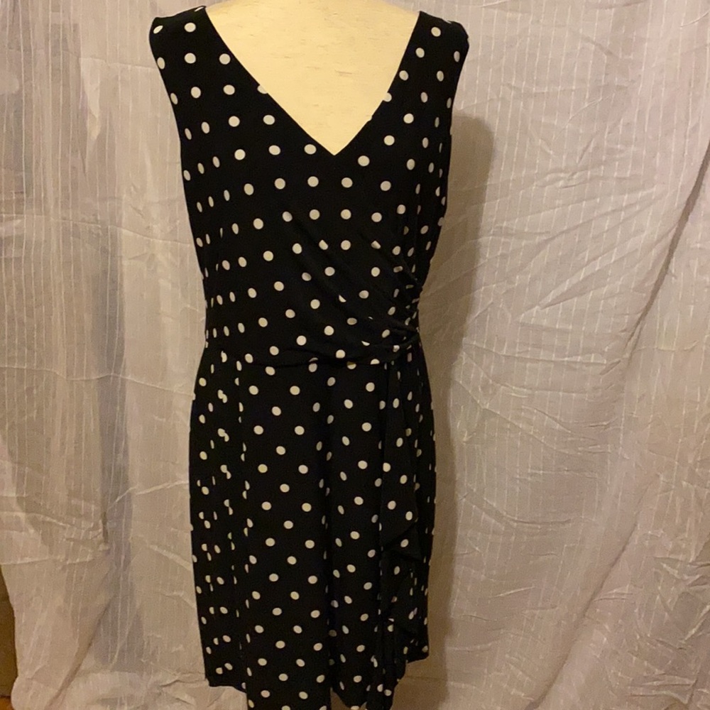 Black and white polka dotted dress.